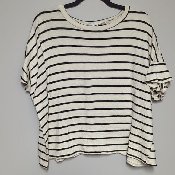Kayleigh White and Black Striped Blouse - Picture 1 of 6
